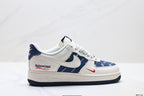 Nike Air Force 1 '07 LV8 Logo Graphic Low-Top Sneakers – White/Navy