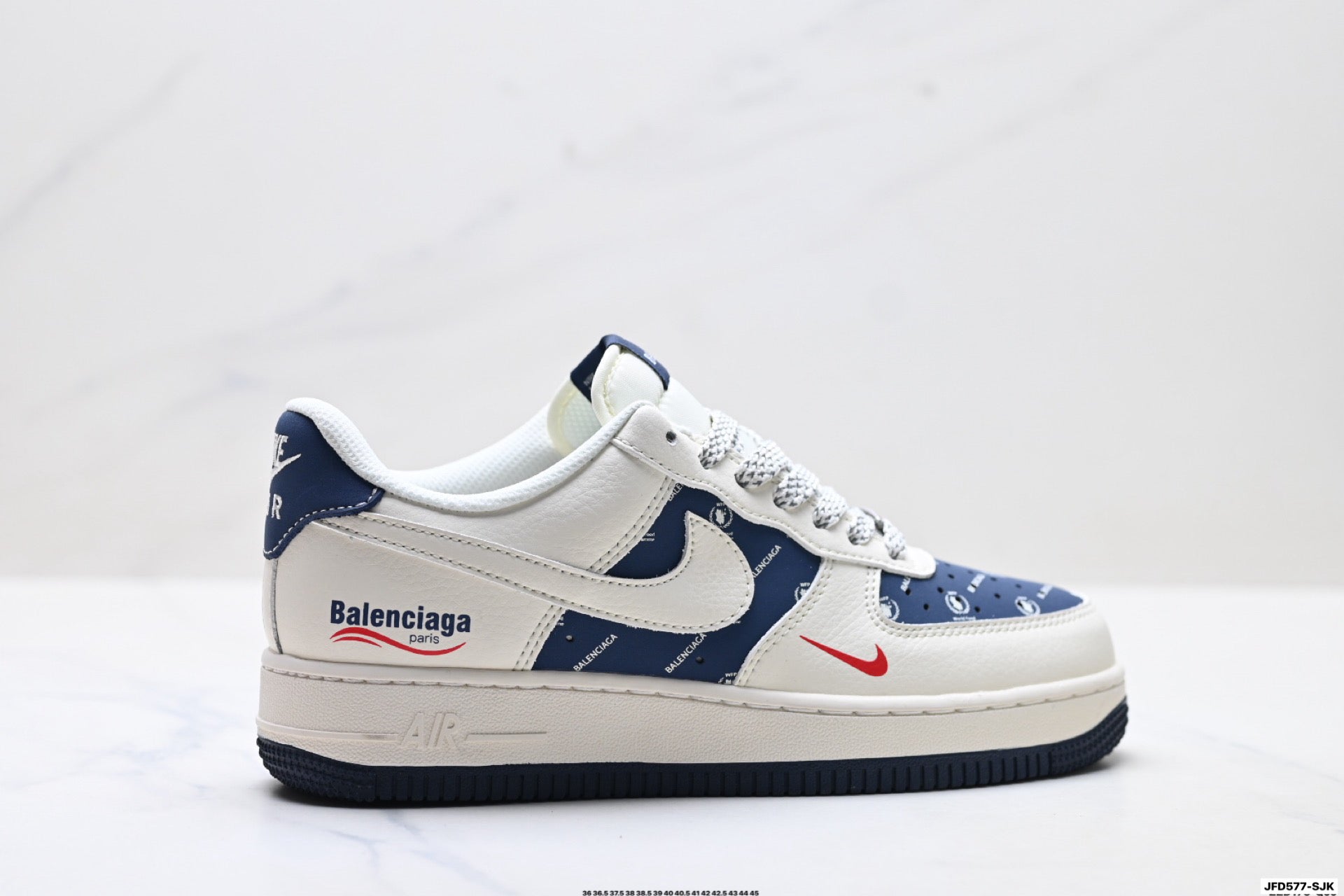 Nike Air Force 1 '07 LV8 Logo Graphic Low-Top Sneakers – White/Navy