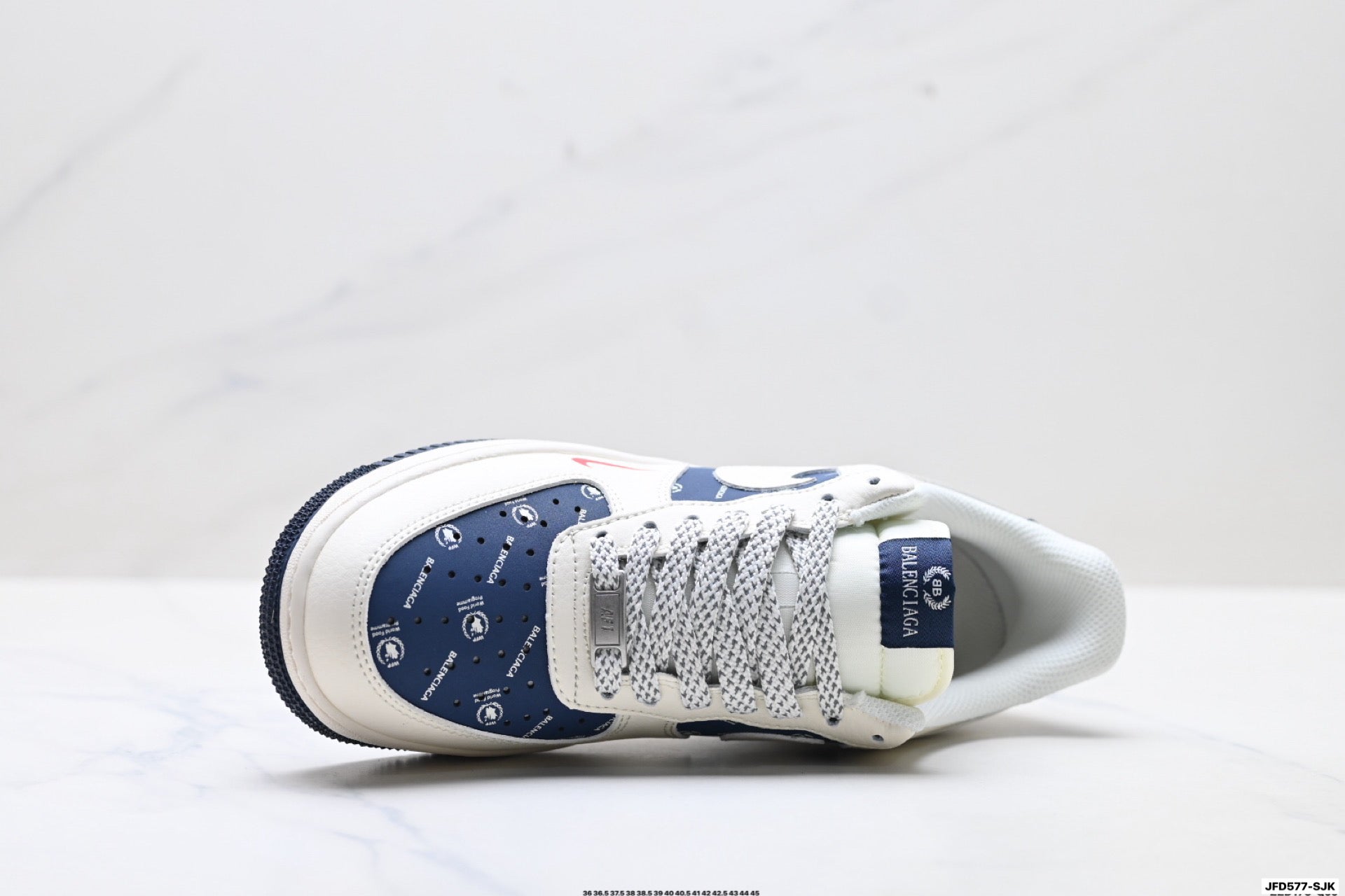 Nike Air Force 1 '07 LV8 Logo Graphic Low-Top Sneakers – White/Navy