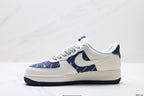 Nike Air Force 1 '07 LV8 Logo Graphic Low-Top Sneakers – White/Navy