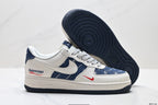 Nike Air Force 1 '07 LV8 Logo Graphic Low-Top Sneakers – White/Navy