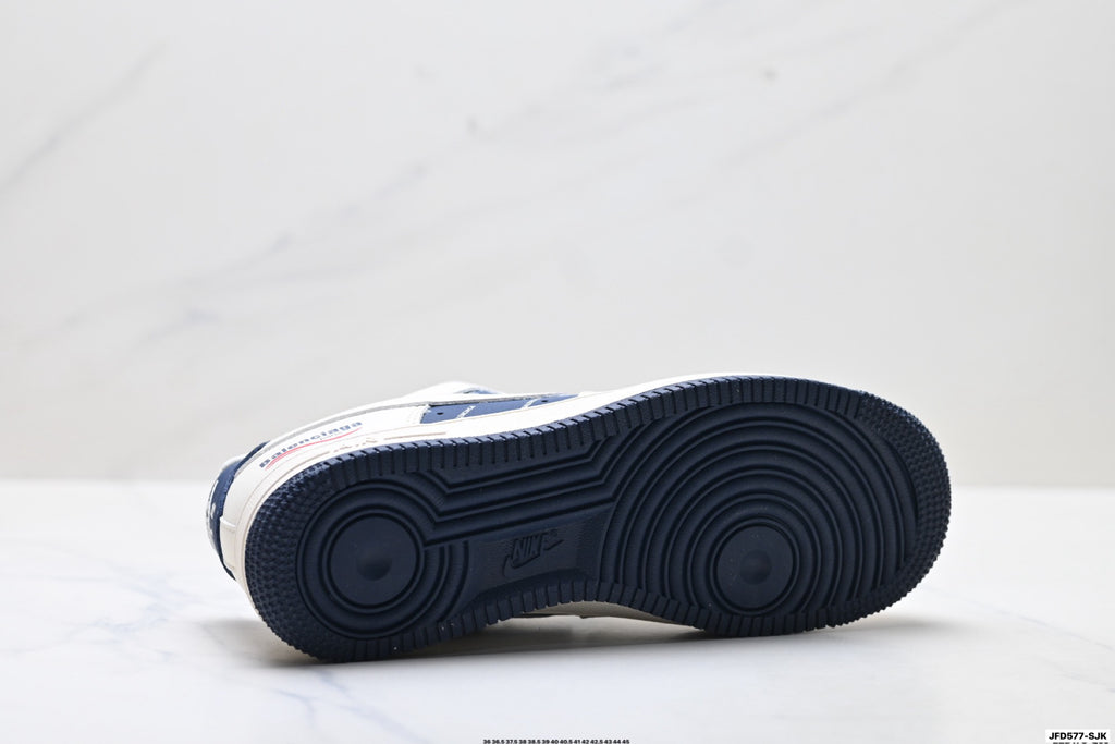 Nike Air Force 1 '07 LV8 Logo Graphic Low-Top Sneakers – White/Navy