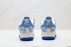 Nike Air Force 1 '07 LV8 Denim Monogram Low-Top Sneakers – Blue/White
