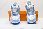 Nike Air Force 1 '07 LV8 Denim Monogram Low-Top Sneakers – Blue/White