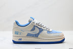 Nike Air Force 1 '07 LV8 Denim Graphic Low-Top Sneakers – Cream/Blue