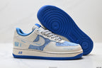 Nike Air Force 1 '07 LV8 Denim Graphic Low-Top Sneakers – Cream/Blue