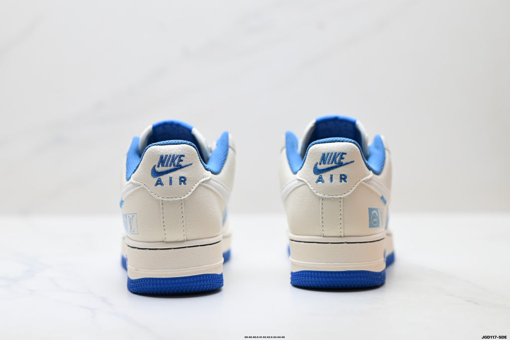 Nike Air Force 1 '07 LV8 Denim Graphic Low-Top Sneakers – Cream/Blue