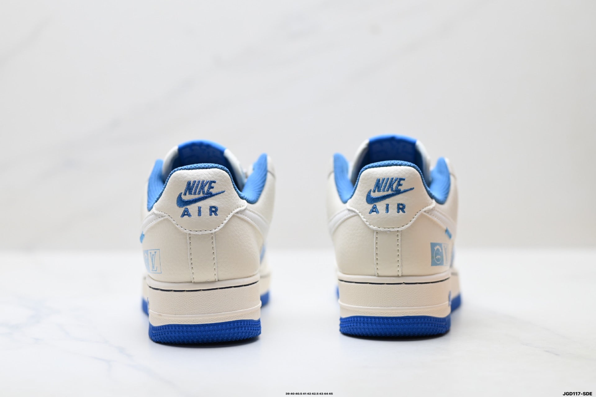 Nike Air Force 1 '07 LV8 Denim Graphic Low-Top Sneakers – Cream/Blue
