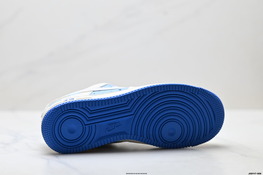 Nike Air Force 1 '07 LV8 Denim Graphic Low-Top Sneakers – Cream/Blue