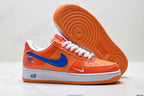 Nike Air Force 1 '07 LV8 Basketball Graphic Low-Top Sneakers – Orange/Blue