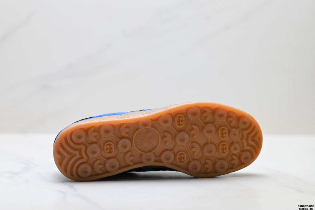 adidas x Gucci Gazelle Blue GG Monogram Low-Top Sneakers