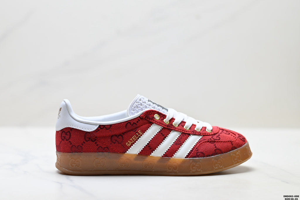adidas x Gucci Gazelle Red GG Monogram Sneakers