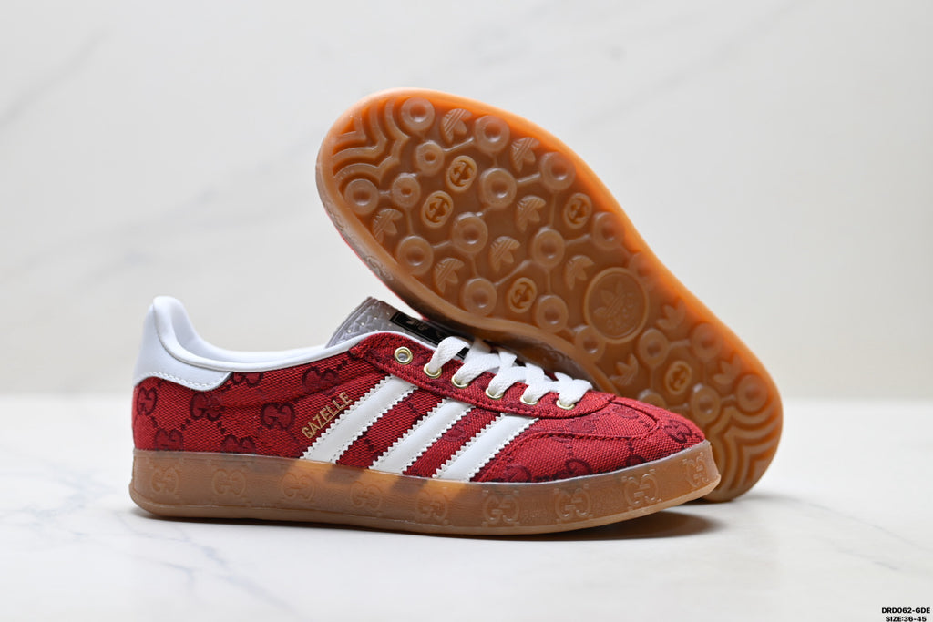 adidas x Gucci Gazelle Red GG Monogram Sneakers