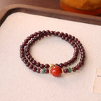 Natural Garnet Multi-Gemstone Bracelet | Double Strand | Mixed Stones