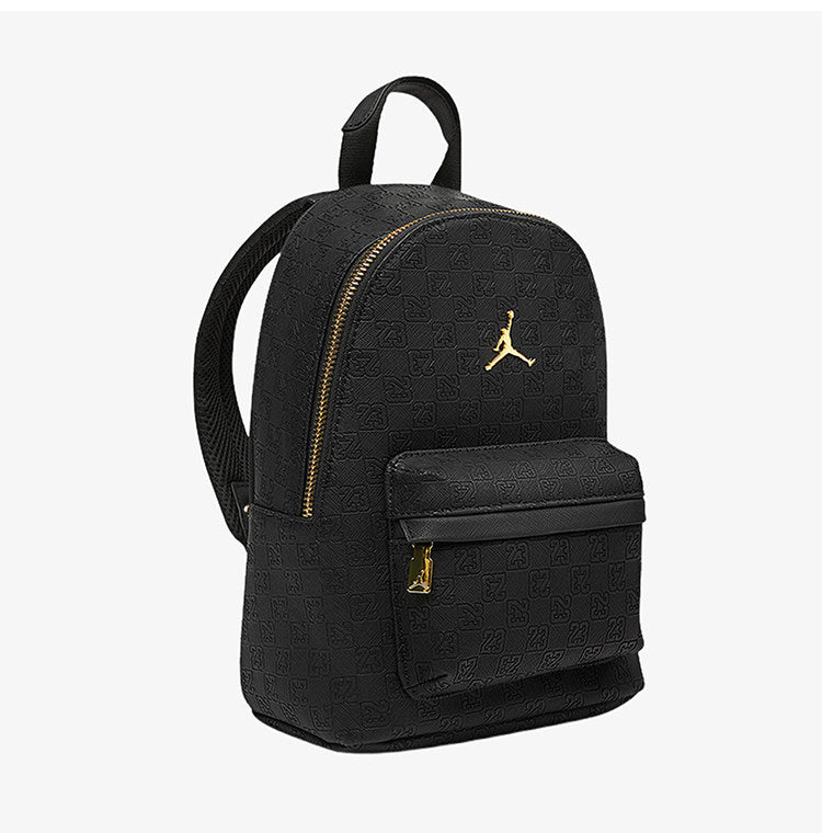 Jordan Monogram Mini Backpack | Gold Jumpman Logo Bag | Black / Gold