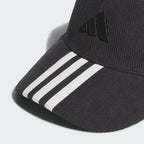 Adidas Baseball 3-Stripes Cap | Curved Brim Sport Hat | Core Black