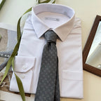 Gucci Style Men's Tonal GG Logo Silk Tie - Detail Image 5