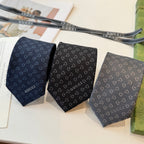 Gucci Style Men's Tonal GG Logo Silk Tie - Main Image
