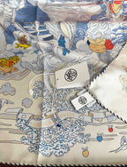 Hermes Style My Cloudscape Silk Scarf - Light Blue - Detail Image 6