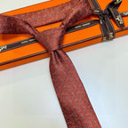 Hermes Style Men's Equestrian Motif Silk Tie - Detail Image 7