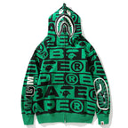 Bape Fully printed shark hooded sweatshirt zipper jacket - image 4