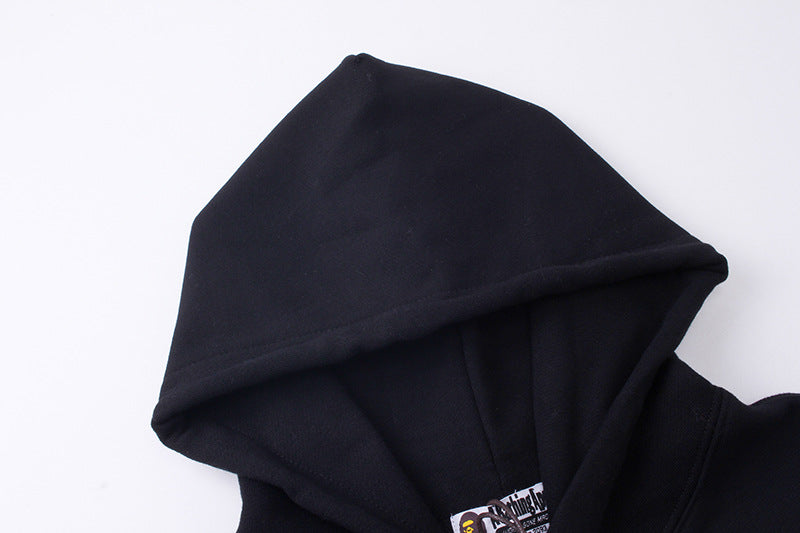 BAPE College Ape Head Hoodie - Black & Red product view 4