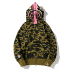 BAPE Double-Hat Camo Shark Hoodies - image 2