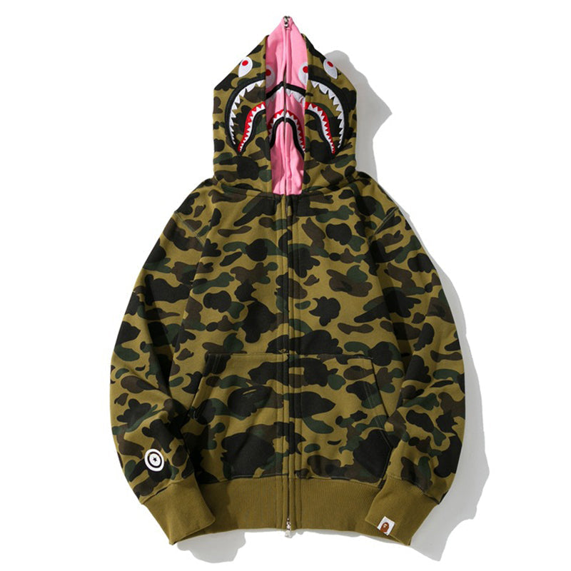BAPE Double-Hat Camo Shark Hoodies - image 2