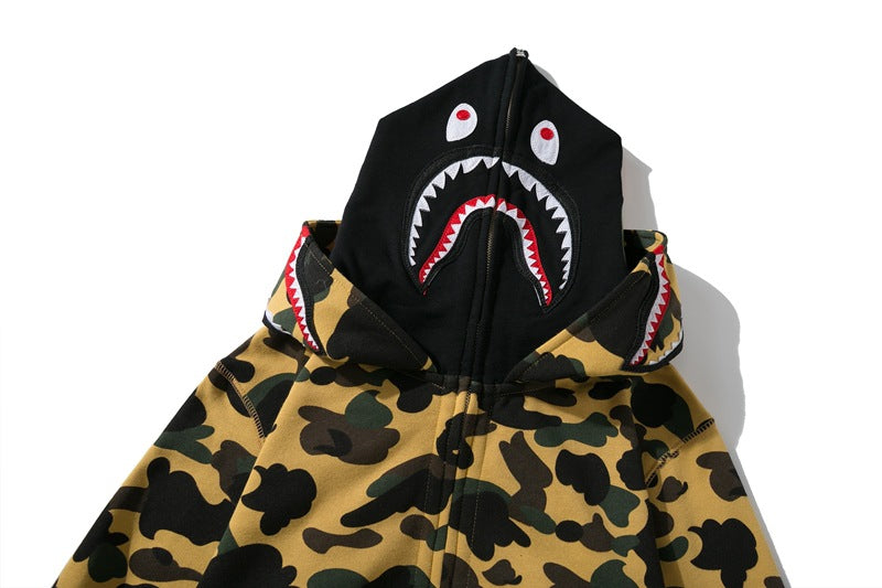BAPE Double-Hat Camo Shark Hoodies - image 8