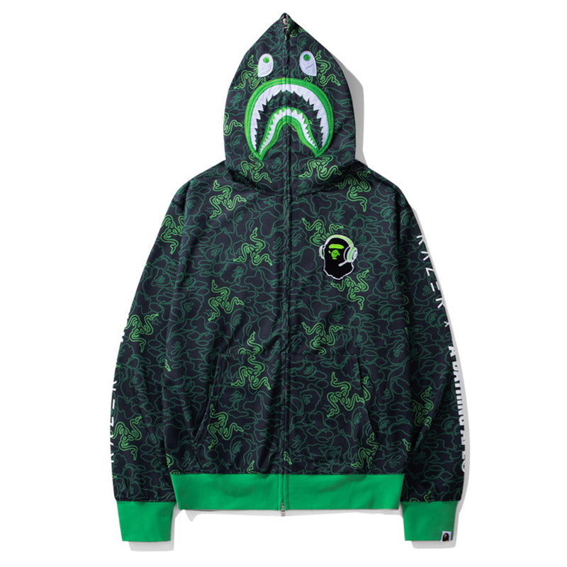 BAPE Green Shark Ape Head Hoodie - image 2