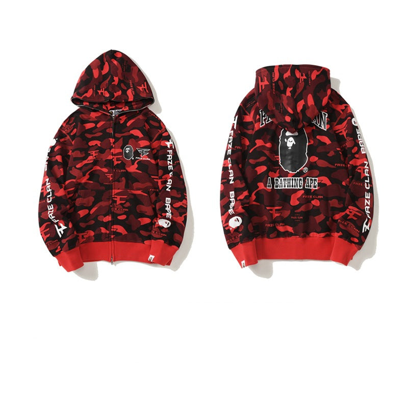 BAPE Red Camo Ape Head Hoodie - image 4