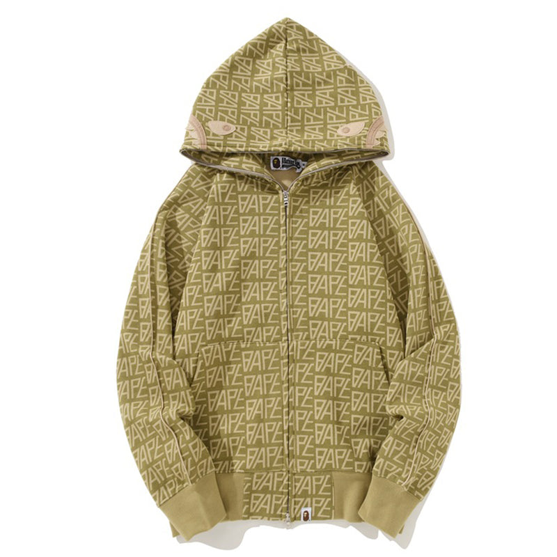 BAPE Logo Color Camo Shark Zip Hoodie - Khaki product view 11