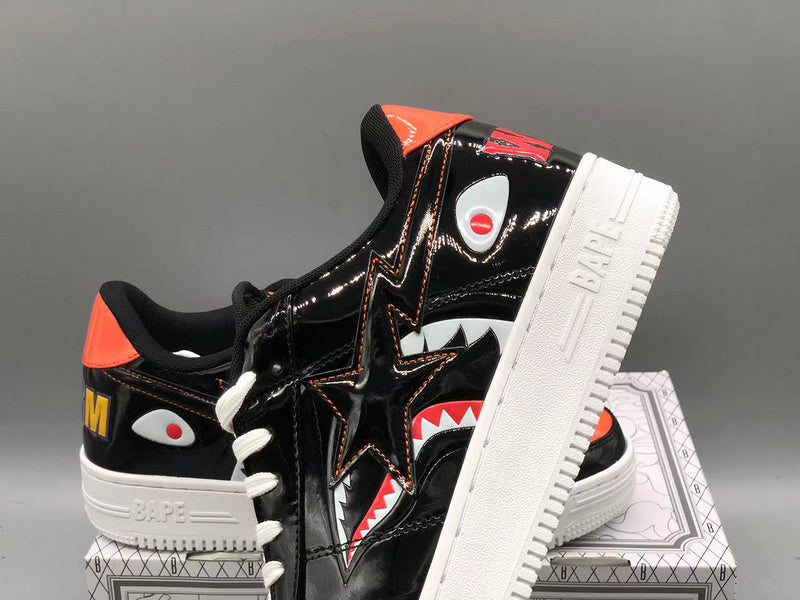 A Bathing Ape Bape Sta Low Mad Shark Black Orange - image 7