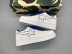 A BATHING APE Bape white & navy patent leather sneakers - image 2