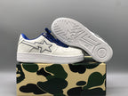 A BATHING APE Bape white & navy patent leather sneakers - image 6