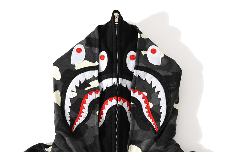 BAPE Glow Camo Wide Shark Full-Zip Hoodie product view 6