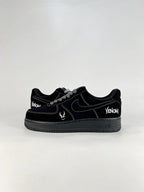 Nike Air Force 1 Low Heritage | Black Suede Contrast Stitch Sneakers