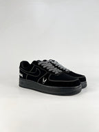 Nike Air Force 1 Low Heritage | Black Suede Contrast Stitch Sneakers