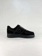 Nike Air Force 1 Low Heritage | Black Suede Contrast Stitch Sneakers