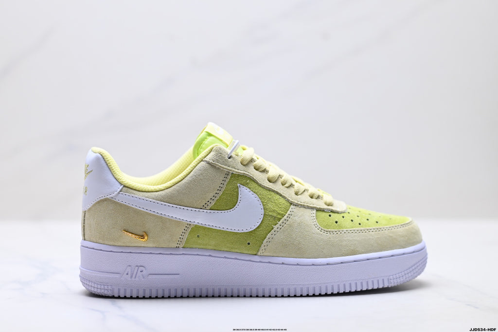 Nike Air Force 1 Low Lemon Yellow | Suede Leather Sneakers
