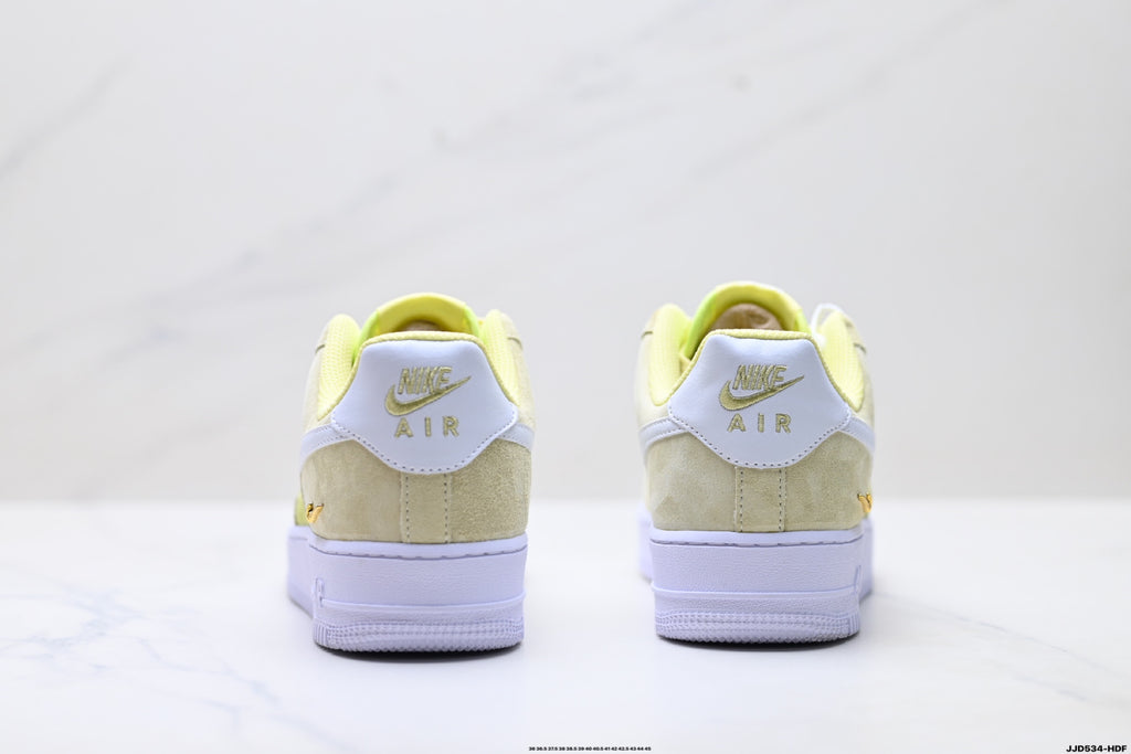 Nike Air Force 1 Low Lemon Yellow | Suede Leather Sneakers