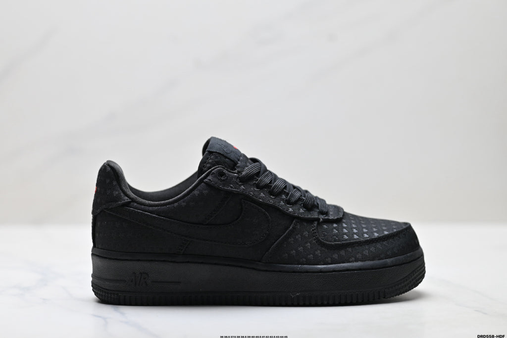 Nike Air Force 1 Low Triple Black | Jacquard Leather Sneakers