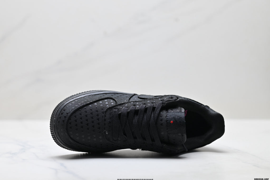 Nike Air Force 1 Low Triple Black | Jacquard Leather Sneakers