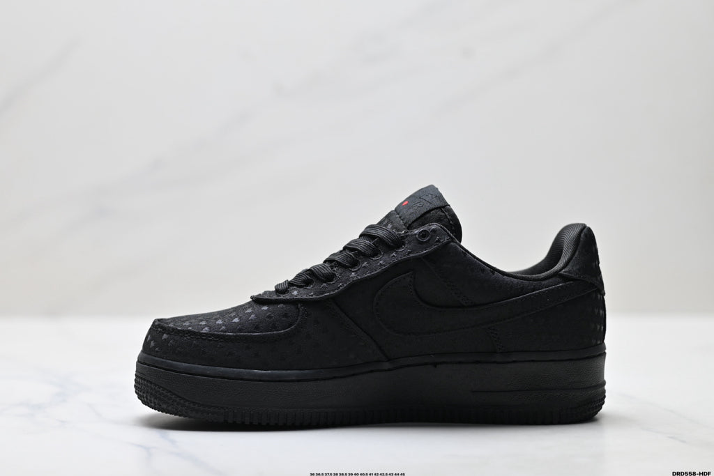 Nike Air Force 1 Low Triple Black | Jacquard Leather Sneakers