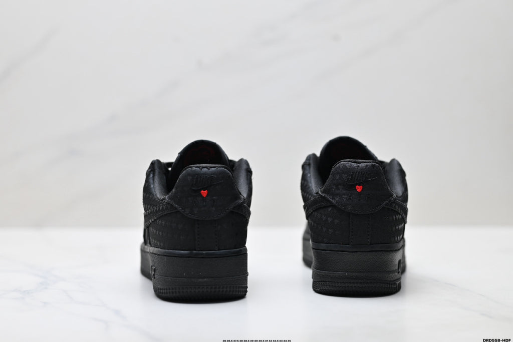 Nike Air Force 1 Low Triple Black | Jacquard Leather Sneakers