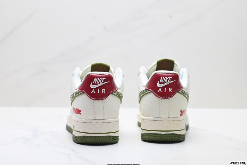 Nike Air Force 1 Low Olive Vintage Graphic | Premium Leather Sneakers