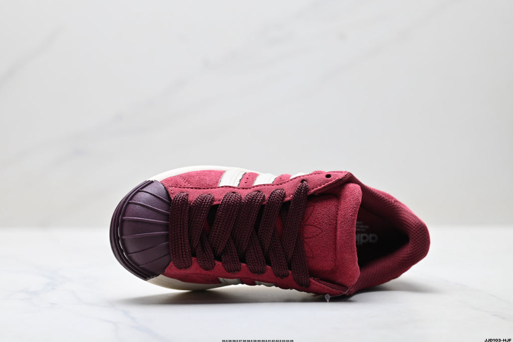 Adidas Originals Superstar Platform Burgundy Suede Sneakers