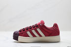 Adidas Originals Superstar Platform Burgundy Suede Sneakers