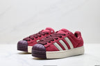Adidas Originals Superstar Platform Burgundy Suede Sneakers