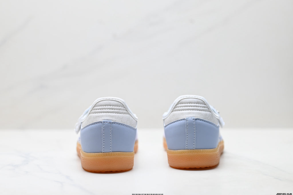 Adidas Samba Mary Jane Light Blue Leather Sneakers – Retro Ballet Shoes